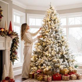 8 FT Pre-Lit Artificial Christmas Tree, Holiday Tree for Home Christmas Decoration