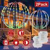 Outdoor Christmas LED Sphere Lights, 2 Pack 12 & 16 Inch RGB Ball Lights, Remote Control with Timer, 8 Modes
