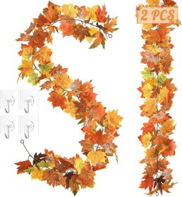 Fall Decor, 2 Pack Fall Garland for Mantle, Fall Decorations for Home, Thanksgiving Decor for Thanksgiving Decorations Indoor