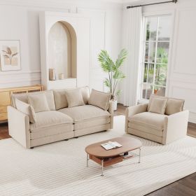 2 Seater Loveseat and Chair Set, 2 Piece Sofa & Chair Set, Loveseat and Accent Chair
