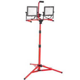 LED Work Light with Stand, 20000 Lumen Dual-head LED Work Light with 27.6"-68.1" Adjustable and Foldable Tripod Stand