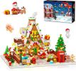 1642-Piece Mini Gingerbread House Advent Calendar, 3.6mm Building Block Christmas Countdown Set with Warm LED Lights, 24-Day Holiday Village Gift