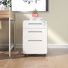 3-Drawer Wide Mobile File Cabinet with Lock, All-Steel Metal Storage Cabinet on Casters, for Home & Office,White, Fully Assembled
