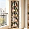 Corner Bookshelf 70.8 Inch Display Shelf Storage Rack for Living Room Bedroom  Corner Shelf