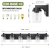 6 Light Bathroom Light Fixtures Over Mirror Bathroom Vanity Light, Black Vanity Lights with Clear Glass Shade