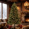 Quick-Assembly Pre-Lit Holiday Tree,Lush Pre-Lit Christmas Tree,Festive Pre-Lit Christmas Tree