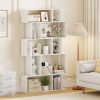Geometric Bookshelf 5-Tier Bookcase with Open Shelves and Closed-back Cubes 2 Anti-tipping Non-slip Foot