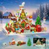 1642-Piece Mini Gingerbread House Advent Calendar, 3.6mm Building Block Christmas Countdown Set with Warm LED Lights, 24-Day Holiday Village Gift