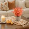 2 Pack Fall Small Fake Plants Eucalyptus Potted Artificial Plants Fall Decorations for Home Shelf Office Bathroom Desk Farmhouse Room Coffee Table Dec