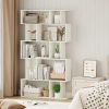 Geometric Bookshelf 5-Tier Bookcase with Open Shelves and Closed-back Cubes 2 Anti-tipping Non-slip Foot