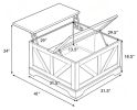Square Coffee Table with Lifting Top And Hidden  Compartment