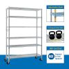6 Tier Removable and Freely Adjustable NSF Certified Wire Shelving Unit with Wheels Heavy Duty Metal Storage Rack for Kitchen Garage Pantry Commercial