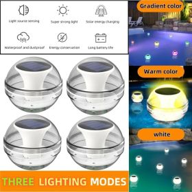 Swimming Pool Lights Solar Floating Light With Multi-Color LED Waterproof Outdoor Garden Lights 6pcs,IPX7 Waterproof Rechargeable Color Changing (Option: 4Pcs)