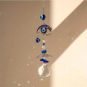 1pc Crystal Sun Catchers, Blue Butterfly Evil Eye Suncatcher Indoor Window With Prism Ball (Style: Evil Eye)