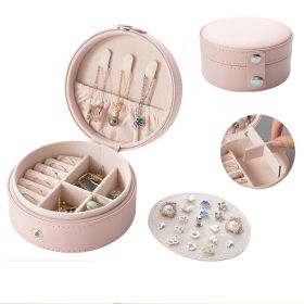 1pc; Mini Travel Jewelry Box; Travel Jewelry Case; Portable Jewelry Travel Organizer For Tangle-Free Necklaces Earrings Rings; Stud Earrings Stor (Color: Pink)