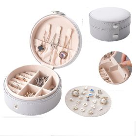 1pc; Mini Travel Jewelry Box; Travel Jewelry Case; Portable Jewelry Travel Organizer For Tangle-Free Necklaces Earrings Rings; Stud Earrings Stor (Color: Grey)