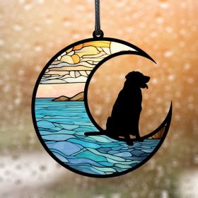 1pc color commemorative cat and dog UV printed acrylic hanging decoration for home window decoration pendant (Color: TYU417)