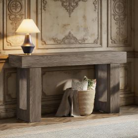 Wooden Sofa Table, 63-Inch Console Table For Entryway (Main Color: Gray, Main Material: Wood)