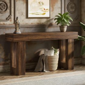 Wooden Sofa Table, 63-Inch Console Table For Entryway (Main Color: Brown, Main Material: Wood)