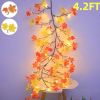 Fall Ivy Garland 74" Fake Vine with Silk Leaves Faux Hanging Plants Greenery Decoration for Outdoors Wedding Party Indoor Bedroom Home Wall Room Fall